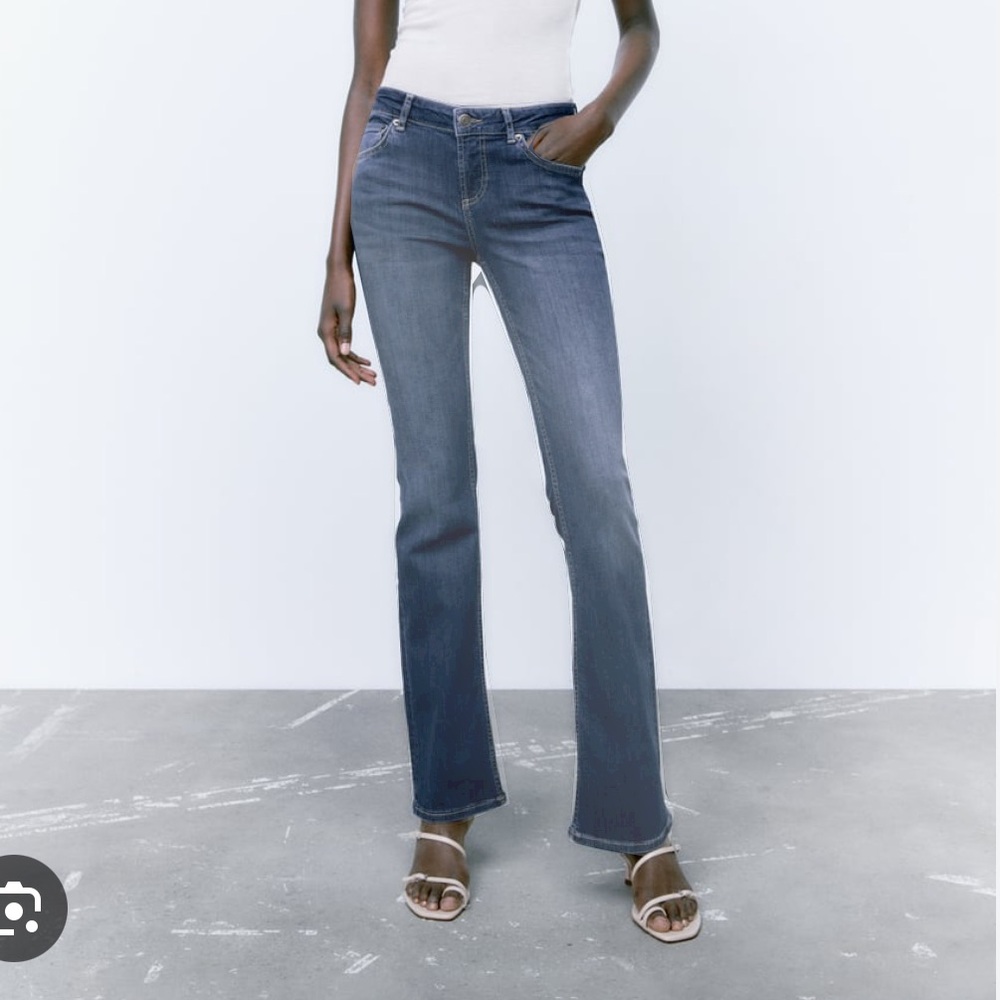 Zara low flare denim blue jeans low rise